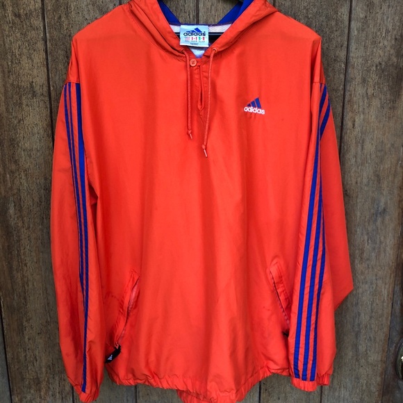 orange and blue adidas jacket